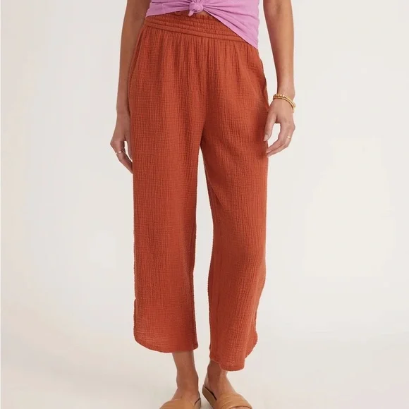 MARINE LAYER | Corinne Wide Leg Pant in Burnt Siena / Sise S - Picture 4 of 11